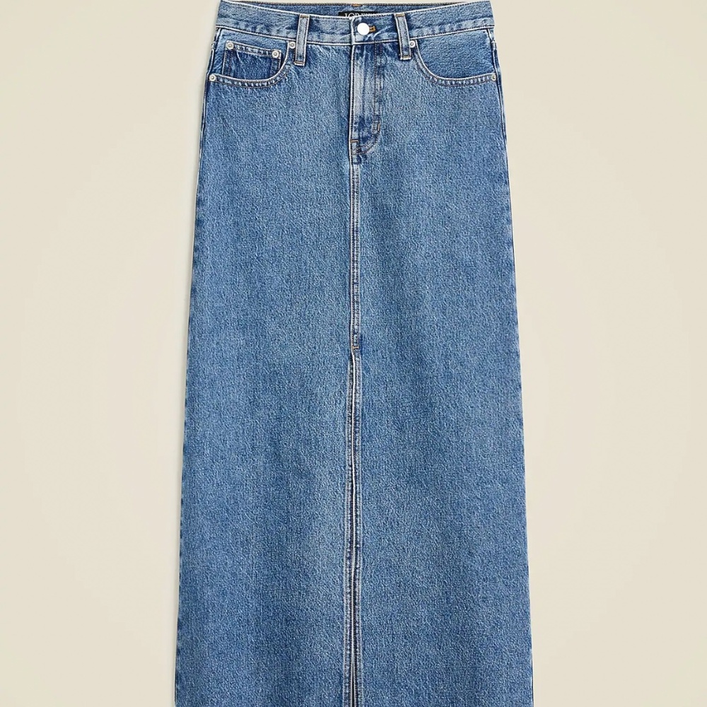 Jcrew Class Denim Maxi Skirt Size 32
